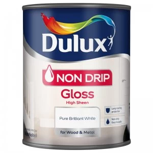 Image of Dulux Non Drip Black Gloss High Sheen Paint 750ml