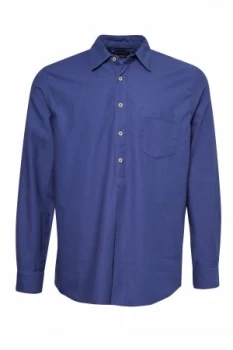 Image of Mens French Connection Pique Pop Over Shirt Cobalt