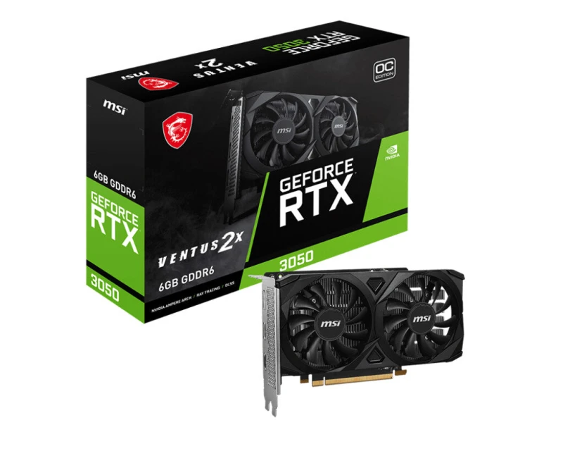 Image of MSI NVIDIA GeForce RTX 3050 VENTUS 2X E OC Graphics Card for Gaming - 6GB RTX 3050 VENTUS 2X E 6G OC