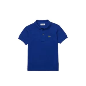 Image of Lacoste Kids Cosmic Blue Regular Fit Petit Pique Polo Shirt