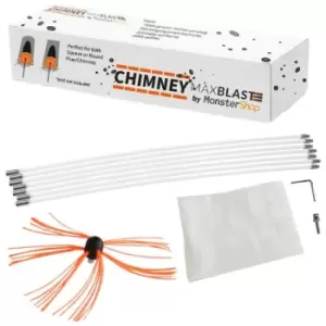 Image of Chimney Sweeper Cleaning Kit Drill Powered Rotary Cleaner Brush - Orange