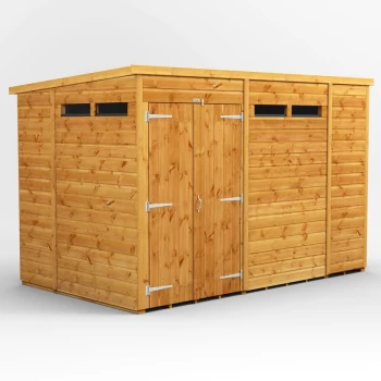 Image of 10x6 Power Pent Security Shed Double Door - Brown