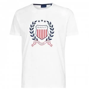Image of Gant Short Sleeve Crest T Shirt - White 110