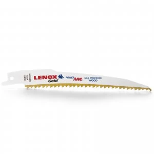 Image of Lenox Gold 6TPI Nail Embedded Wood Cutting Reciprocating Saw Blades 152mm Pack of 5