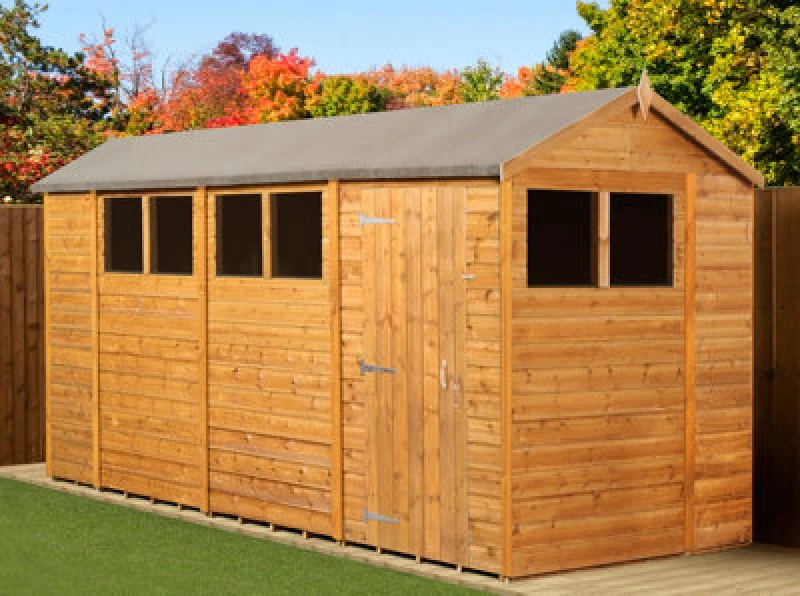 Image of Empire Sheds Empire Modular Apex 6X14 Dipped Treated Tongue And Groove Wooden Garden Shed Windows (6' X 14' / 6ft X 14ft) (6X14)