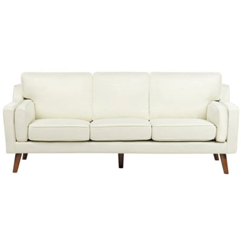 Image of Beliani Sofa 3 Seater Lokka Fabric Off-White