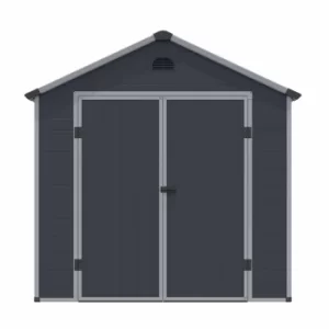 Image of Rowlinson Airevale Plastic Apex Shed 8ft x 6ft, Dark Grey