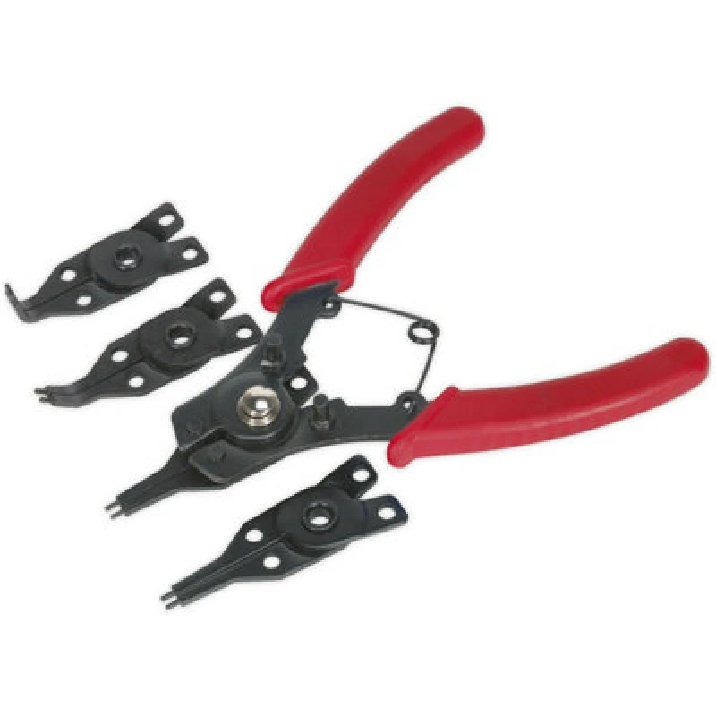 Image of Loops Internal External Circlip Pliers Set - Interchangeable Jaws - Quick Release Multi
