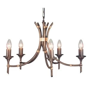 Image of 5 Light Chandelier Bronze Finish, E14