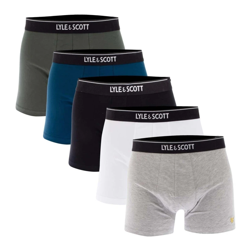 Image of Lyle and Scott Jackson 5 Pack Boxer Shorts - Multi Multi XL