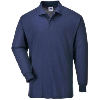 Image of Portwest - B212NARXXL - sz 2XL Genoa Long Sleeved Polo Shirt Workwear - Navy