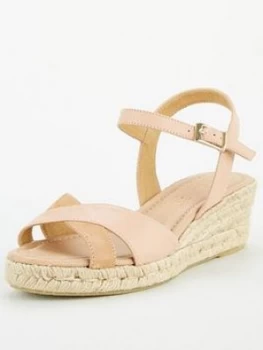 Image of Office Motivate Wedge Sandals - Nude Leather