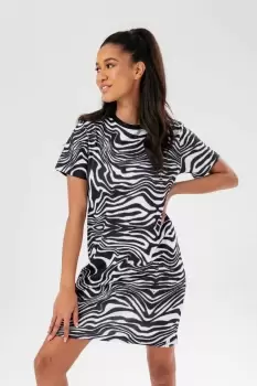 Image of HYPE WOMENS BLACK WAVE TEE DRESS