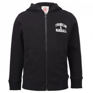 Image of Franklin and Marshall Badge Zip Hoodie - Black