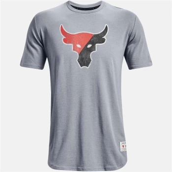 Image of Under Armour Project Rock Short Sleeve T Shirt Mens - Grey