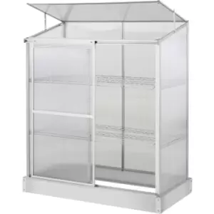 Image of 4x2ft 3-Tier Greenhouse Outdoor Plant Grow Aluminium Frame w/ Roof Door - Outsunny