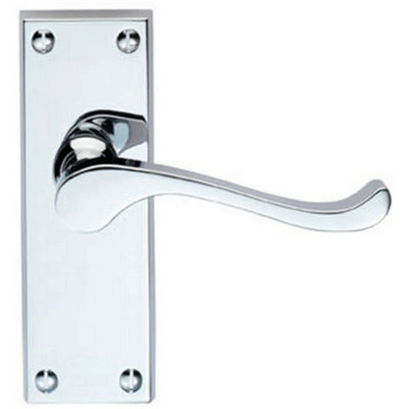 Image of Loops PAIR Victorian Scroll Handle on Latch Backplate 120 x 41mm Polished Chrome Multi