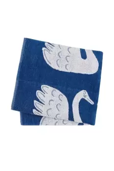 Image of Swim Swam Swan' Cotton Towels