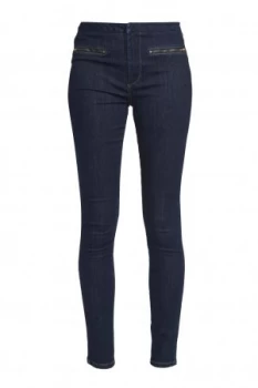 Image of French Connection Rebound Zip Skinny Jeans Denim Rinse