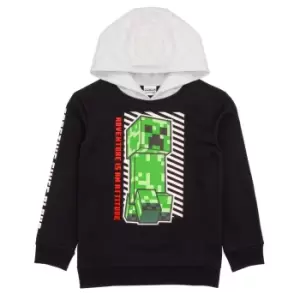 Image of Minecraft Boys Creeper Hoodie (10-11 Years) (Black/Grey/Green)