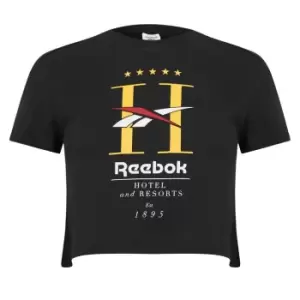 Image of Reebok Hotel Cropped T Shirt Womens - Black