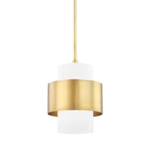 Image of Corinth 1 Light Small Pendant Brass, Glass