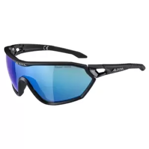 Image of Alpina S-Way L CM+ Glasses Black Mirror Blue Lens