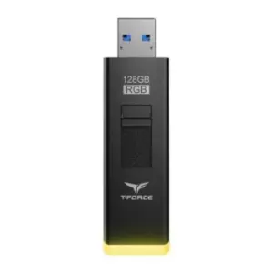 Image of TEAMGROUP T-Force Spark 128GB USB 3.2 Gen 1 RGB USB Flash Drive with LED Light Indicator, External Storage Thumb Drive Memory Stick Black