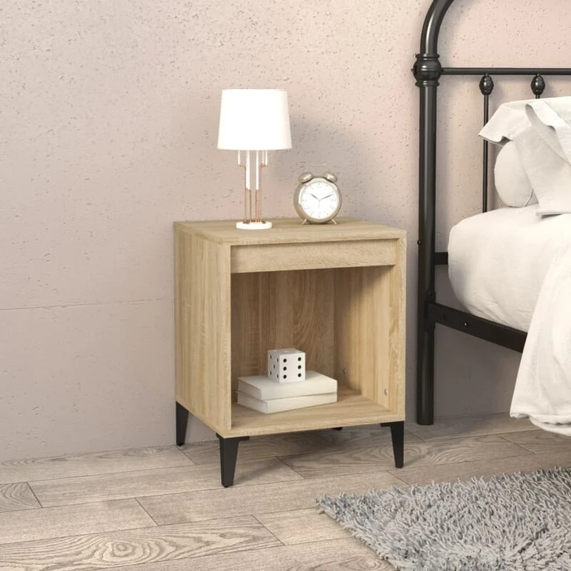 Image of Vidaxl Bedside Cabinet Sonoma Oak 40X35X50 Cm, Brown 821880