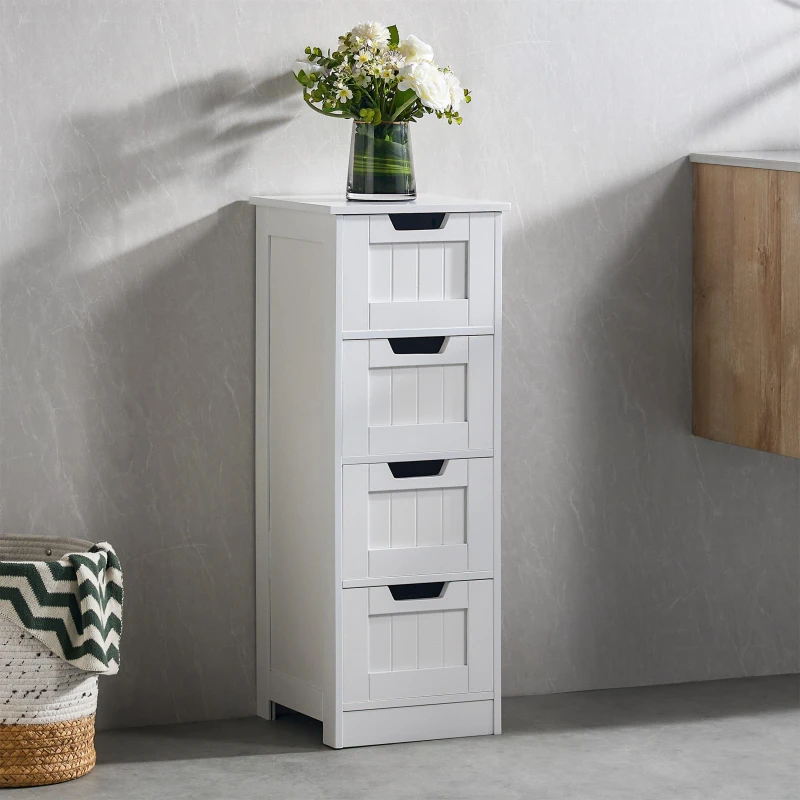 Image of Lassic Bath Vida Priano 4 Drawer Freestanding Unit White unisex 4 Drawer