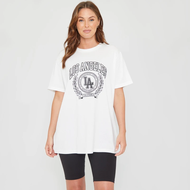 Image of Be You You Slogan T and Cycling Short - White White 8