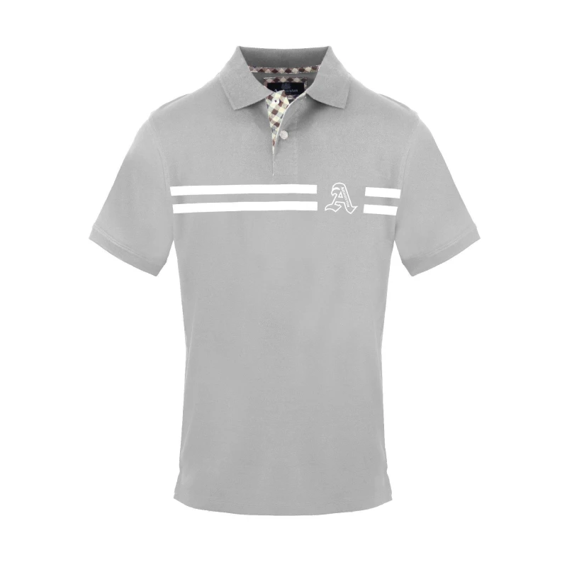 Image of Aquascutum Mens Polo Short Sleeve Polo Shirt Short Sleeve Polos Small Grey 54287502350