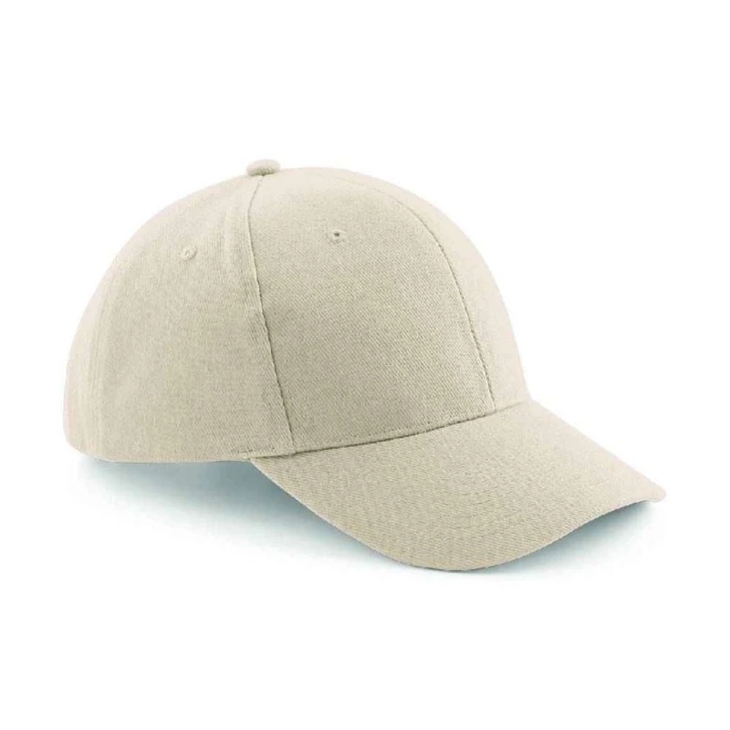 Image of Beechfield Beechfield Pro-Style Brushed Cotton Heavy Cap in Stone Stone One Size Unisex 5063527874023