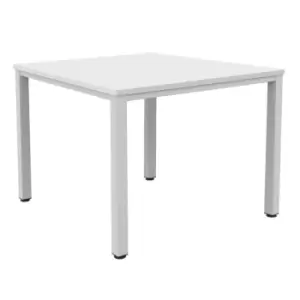 Image of Tc Fraction Infinity 140 x 140 Meeting Table - White with Silver Legs