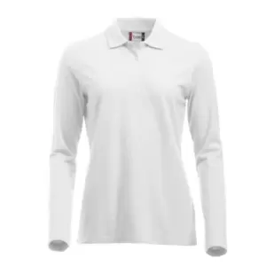 Image of Clique Womens/Ladies Classic Marion Long-Sleeved Polo Shirt (L) (White)