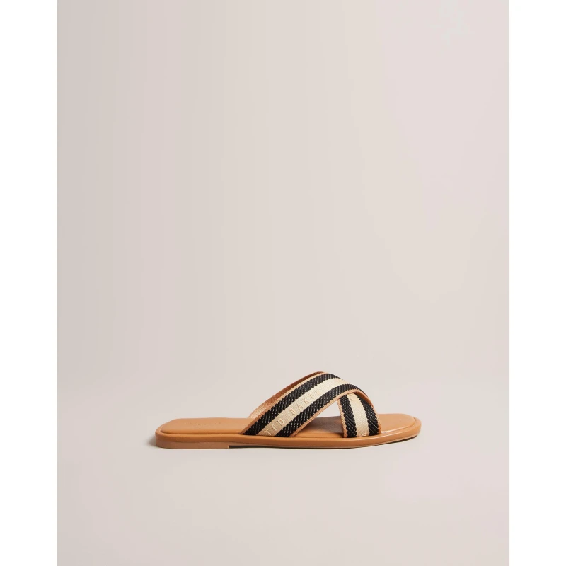 Image of Ted Baker Ted Web Flat Sandal Ld62 Brown female 5 (38)
