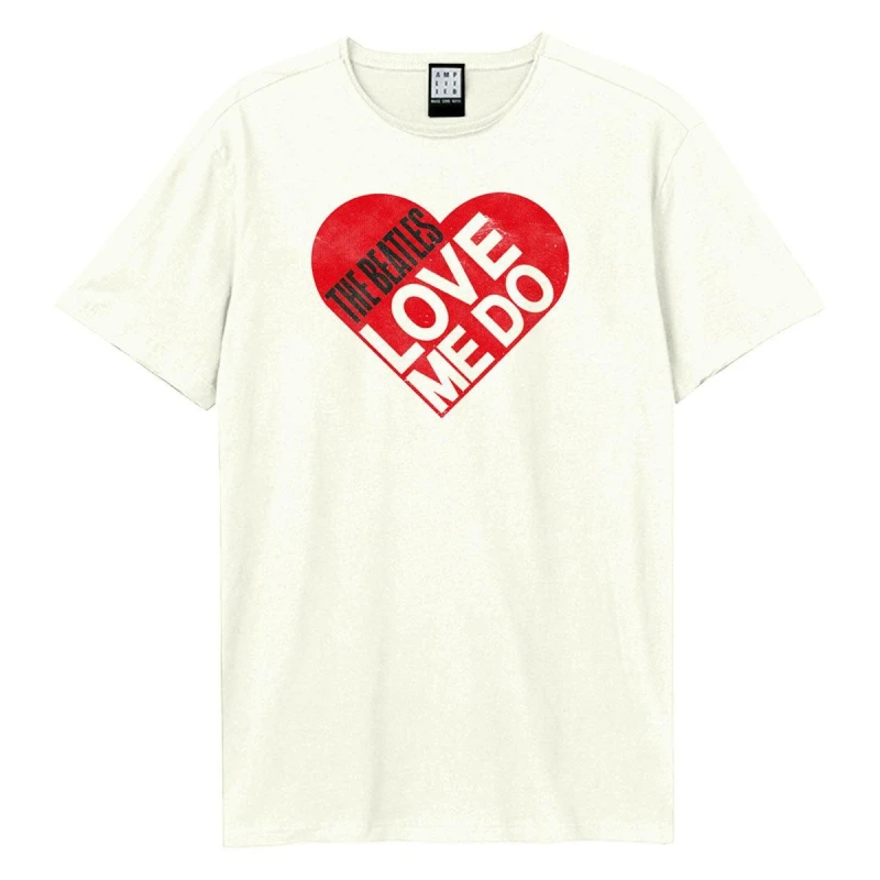 Image of Amplified Amplified Men Love Me Do The Beatles T-Shirt in White Size: X-Small White XS Male 5063652178447