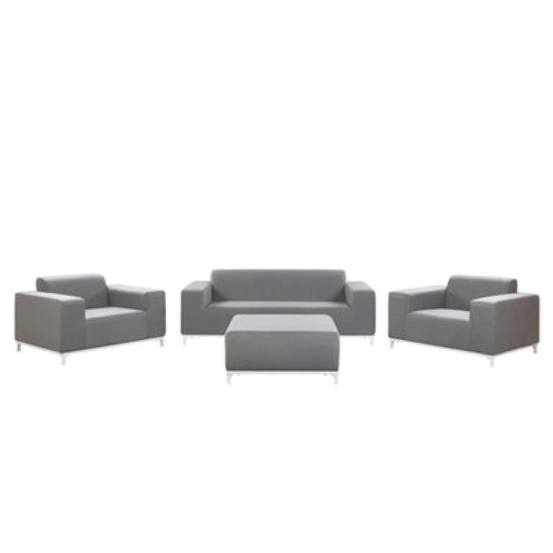 Image of Beliani Garden Lounge Set With Table 5 Seater Rovigo Grey