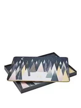 Image of Sara Miller Frosted Pines Placemats - Set Of 4 Dimensions: 30.5 X 23Cm