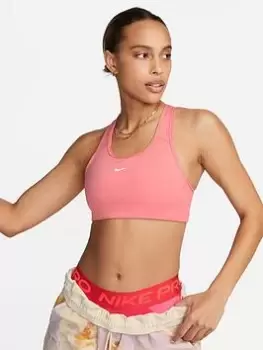 Image of Nike Medium Support Padded Swoosh Bra - Pink, Size S, Women