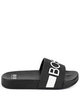Image of BOSS Boys Logo Slider - Black, Size 1 Older