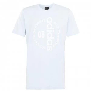 Image of adidas Circle Linear Mens T-Shirt - LtBlue/White