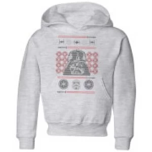Image of Star Wars Darth Vader Face Knit Kids Christmas Hoodie - Grey - 3-4 Years
