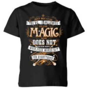 Image of Harry Potter Whip Your Wands Out Kids T-Shirt - Black - 7-8 Years