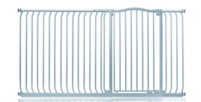 Image of Safetots Extra Tall Curved Top Safety Gate, 189Cm - 198Cm, Matt Grey, Extra Tall 100Cm In Height, Pressure Fit Stair Gate