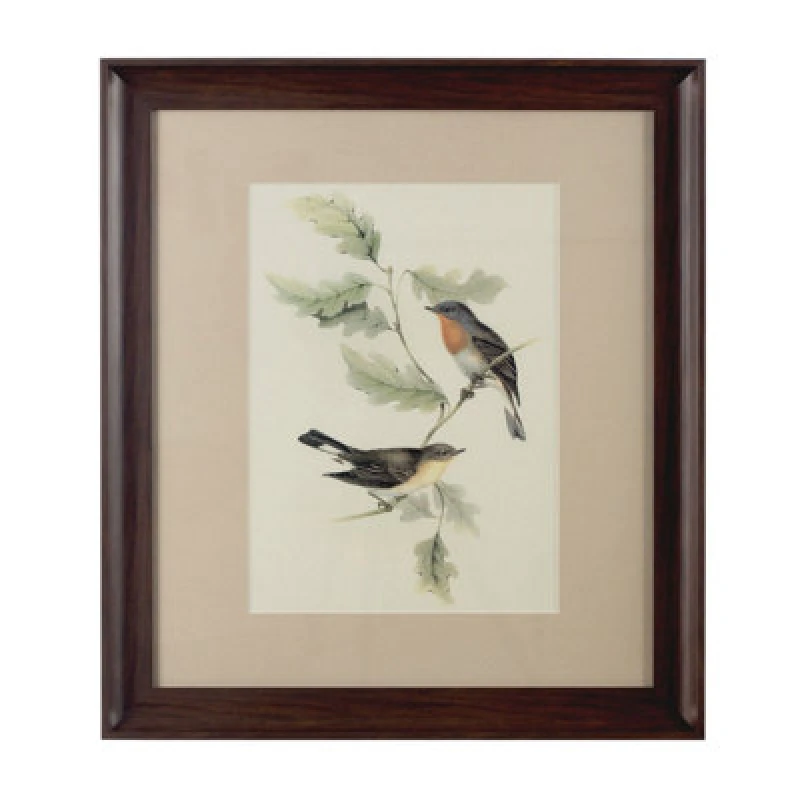 Image of Premier Housewares Framed Birds 1 Wall Art Home Wall Decor Brown