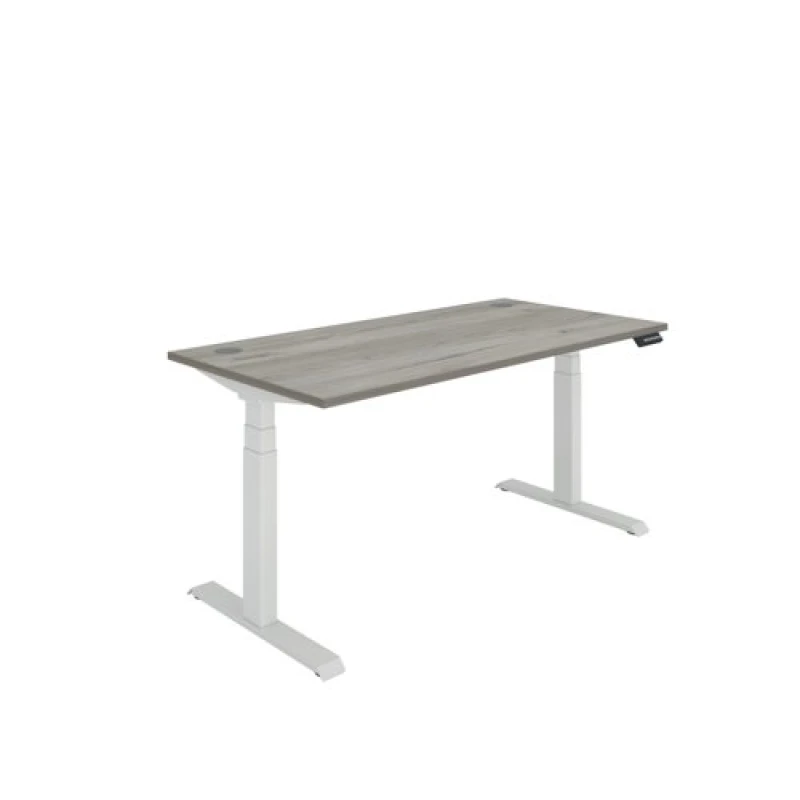 Image of Polaris Dual Motor Sit/Stand Desk 1600x800 Grey Oak/White KF800127