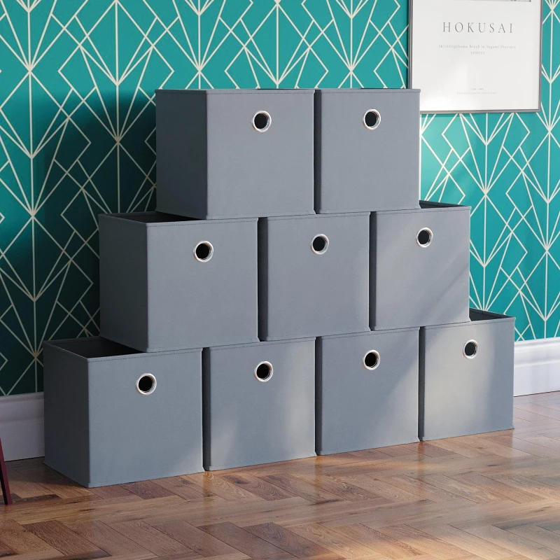 Image of Lassic Vida Designs Durham Cube Storage Basket Set of 9 Grey unisex Set of 9