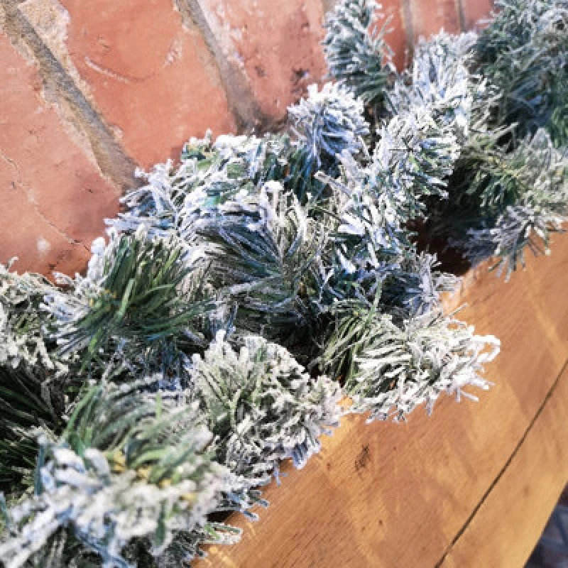 Image of Samuel Alexander 25Cm X 270Cm 9ft Kaemingk Luxury Green Christmas Imperial Garland Snowflocked