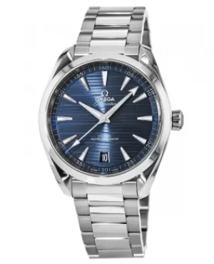 Image of Omega Seamaster Aqua Terra 150m Master Co-Axial Automatic Chronometer 41mm Blue Dial Stainless Steel Mens Watch 220.10.41.21.03.001 220.10.41.21.03.0
